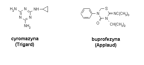 Buprofezyna i cyromazyna – przedstawiciele IBCh z innych grup chemicznych.