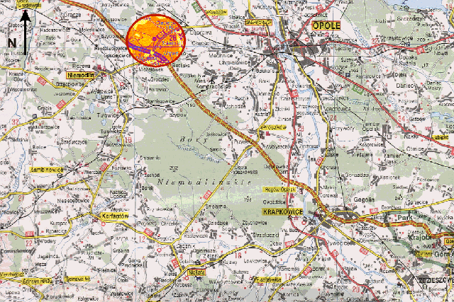 Mapa okolic Niemodlina